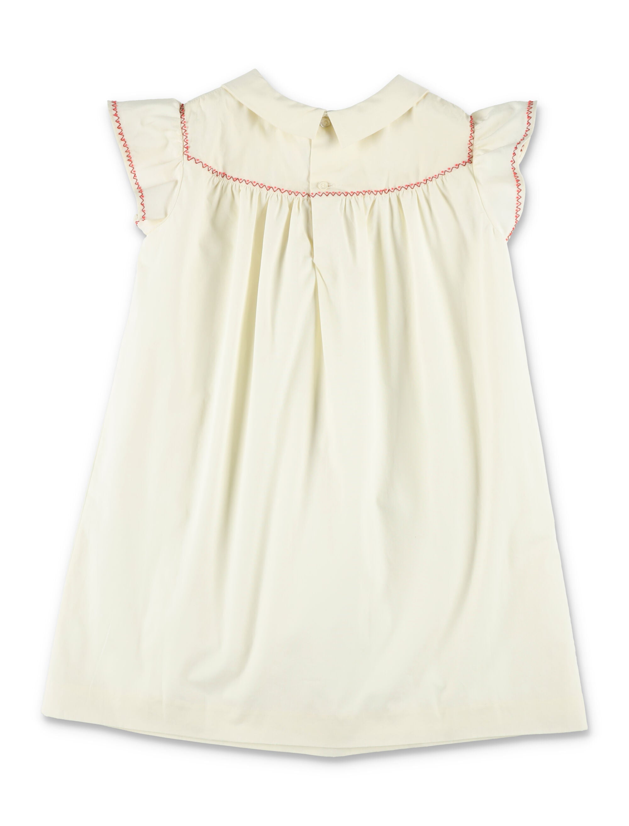Bonpoint Lacy-Ann Girls Organic Cotton Dress Ecru