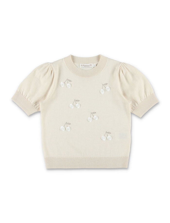Bonpoint Leola embroidered sequin sweater Upb Ecru Wool