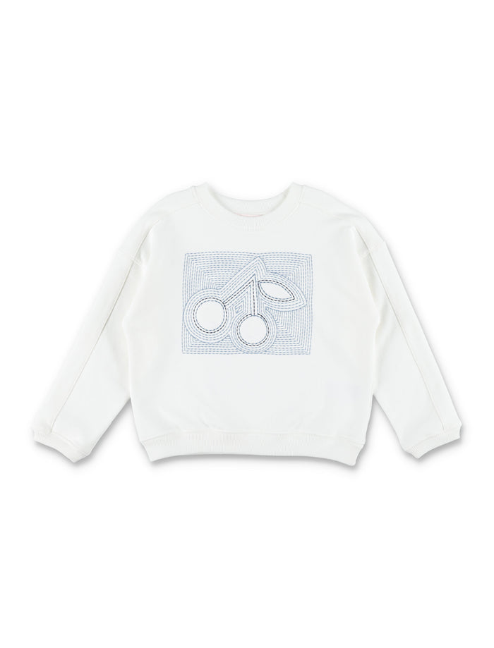 Bonpoint Gena organic cotton cherry sweatshirt Milk White