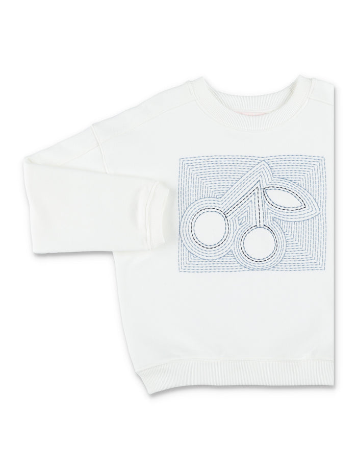 Bonpoint Gena organic cotton cherry sweatshirt Milk White