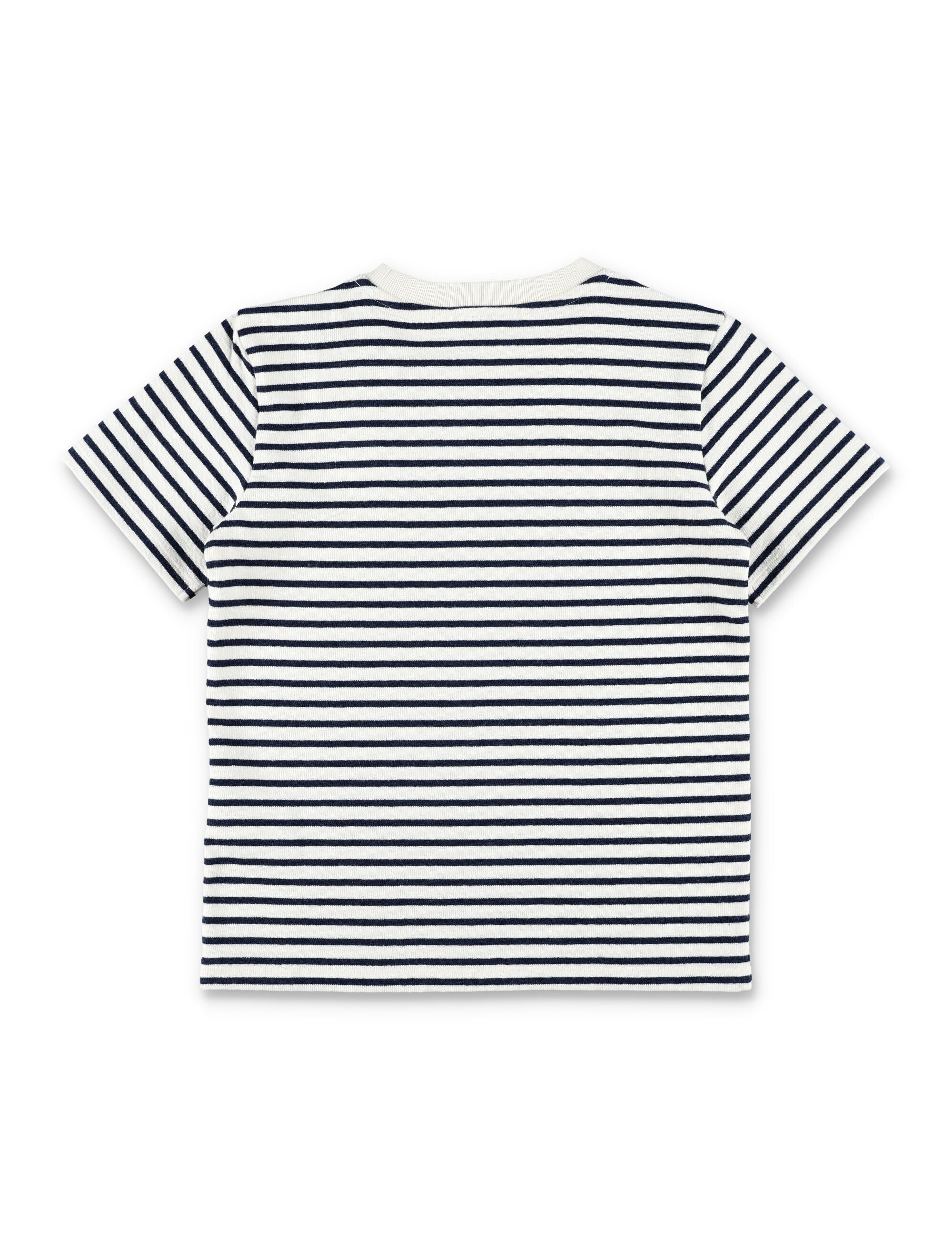 Lilas striped cherry patch T-shirt Indigo Cotton