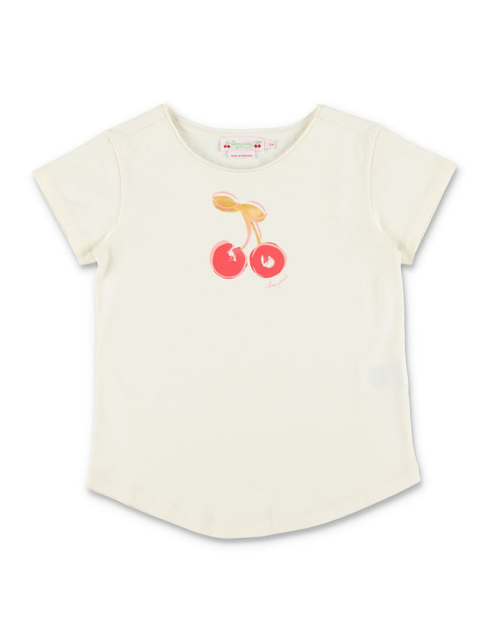 Bonpoint Aada cartoon cherry print T-shirt Upb Ecru Cotton