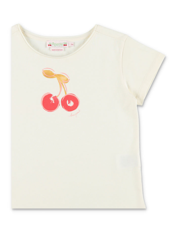 Bonpoint Aada cartoon cherry print T-shirt Upb Ecru Cotton