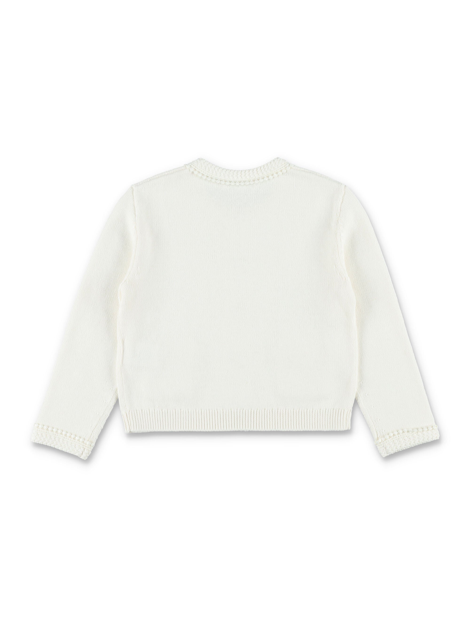 Bonpoint Laine embroidered organic cotton and cashmere cardigan White