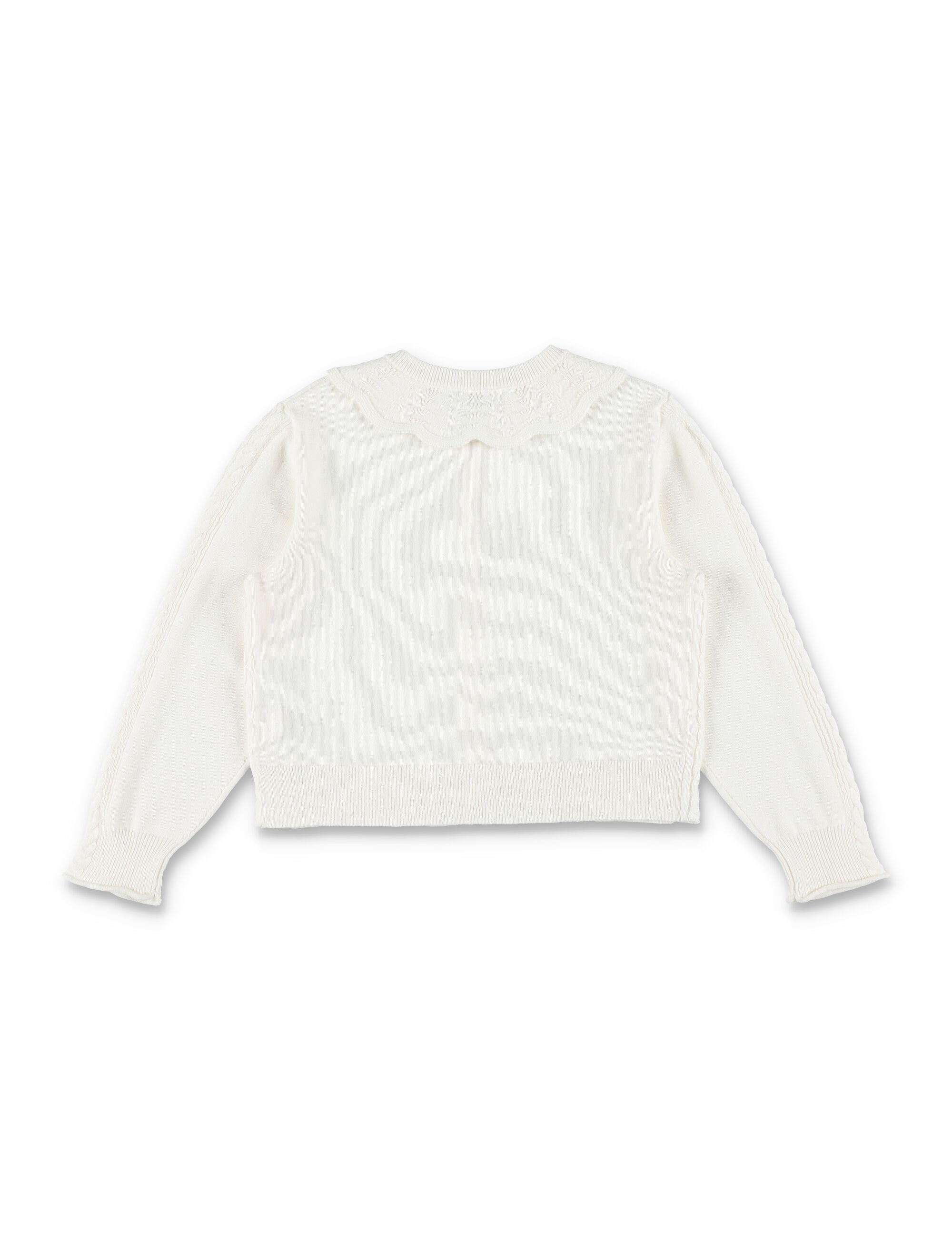 Bonpoint Lueur ruffled organic cotton and cashmere cardigan White