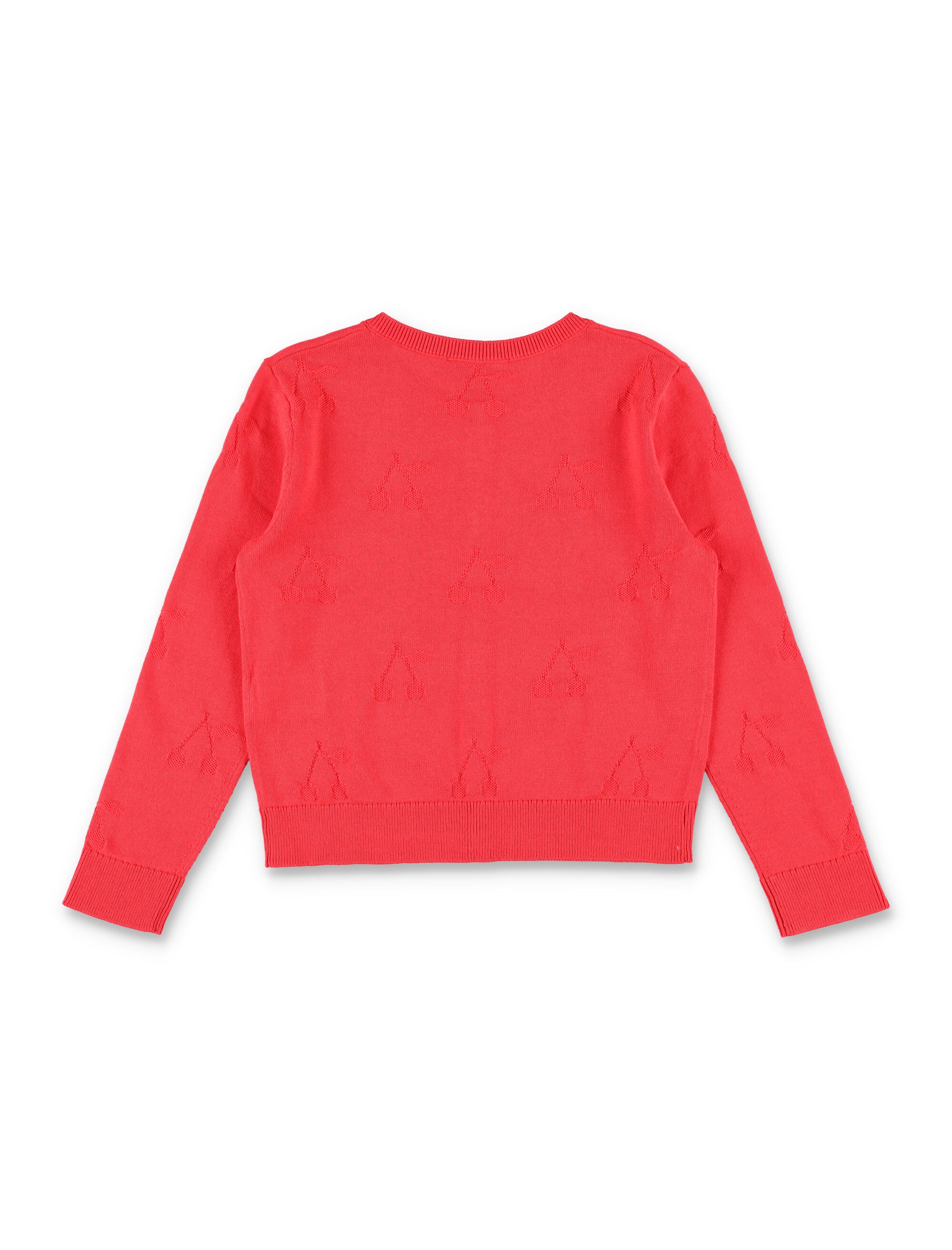 Lysia red organic cotton cherry cardigan Coquelicot