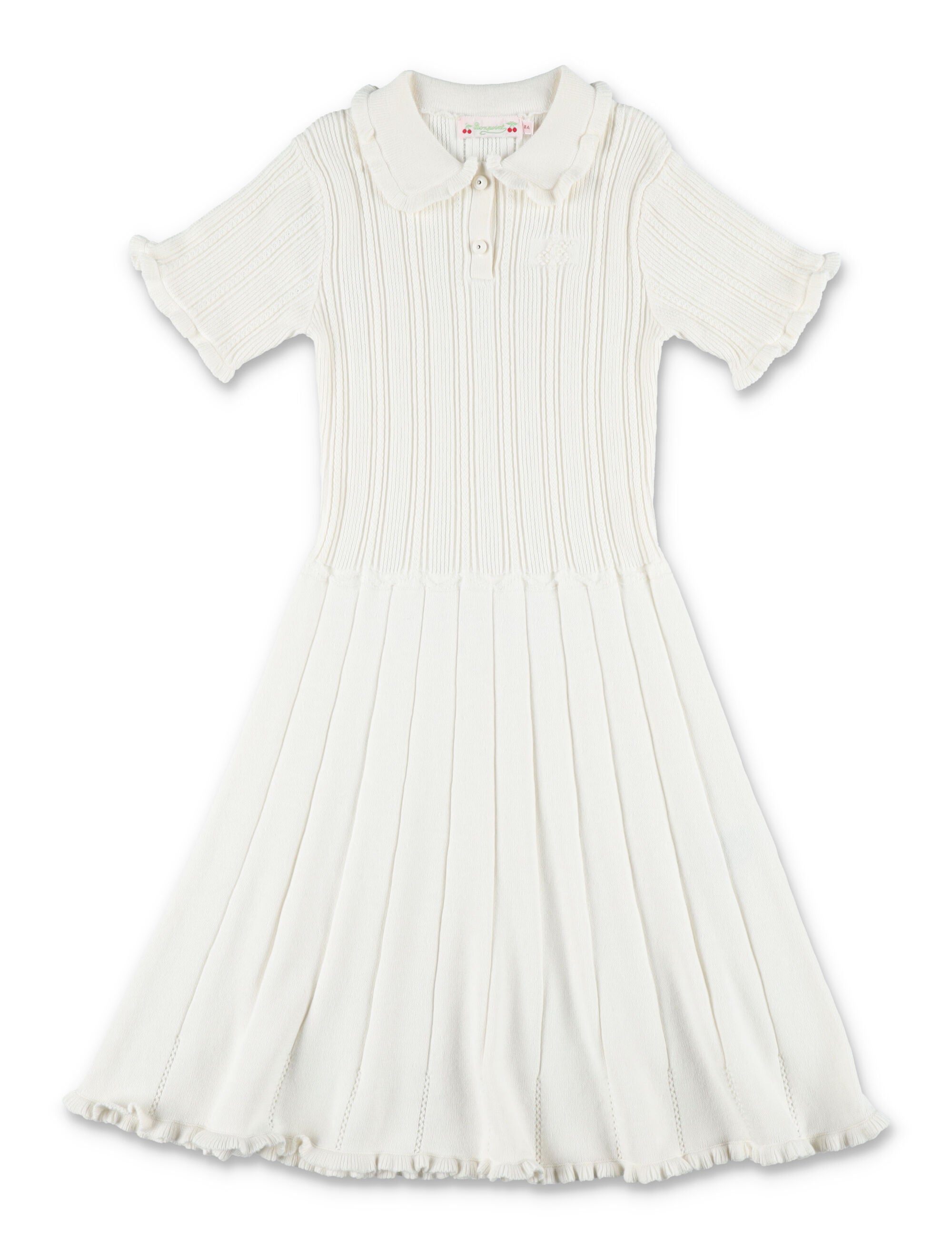 Bonpoint Lobelie organic cotton and cashmere dress White