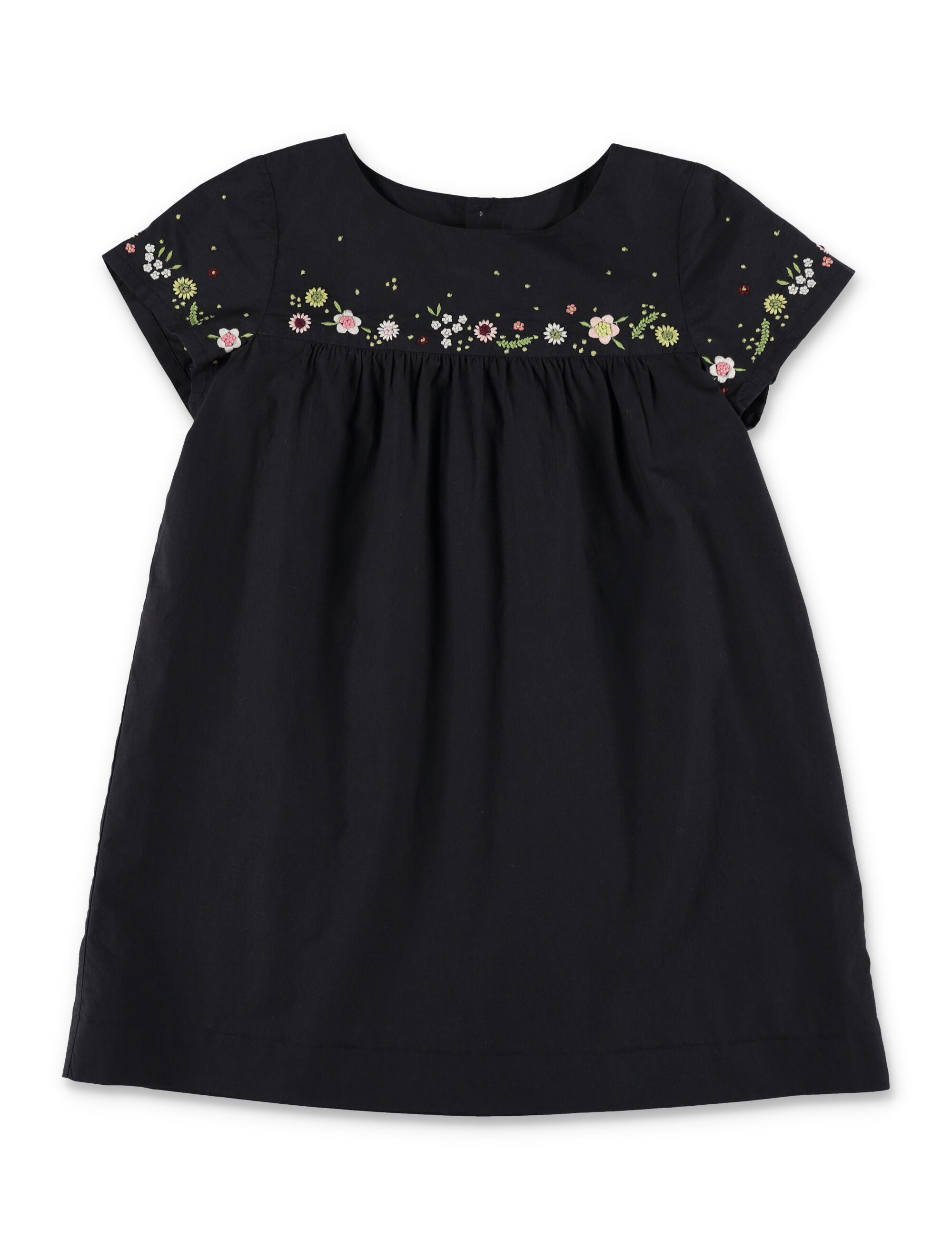 Bonpoint girls Arabesque embroidered cotton dress Black Organic