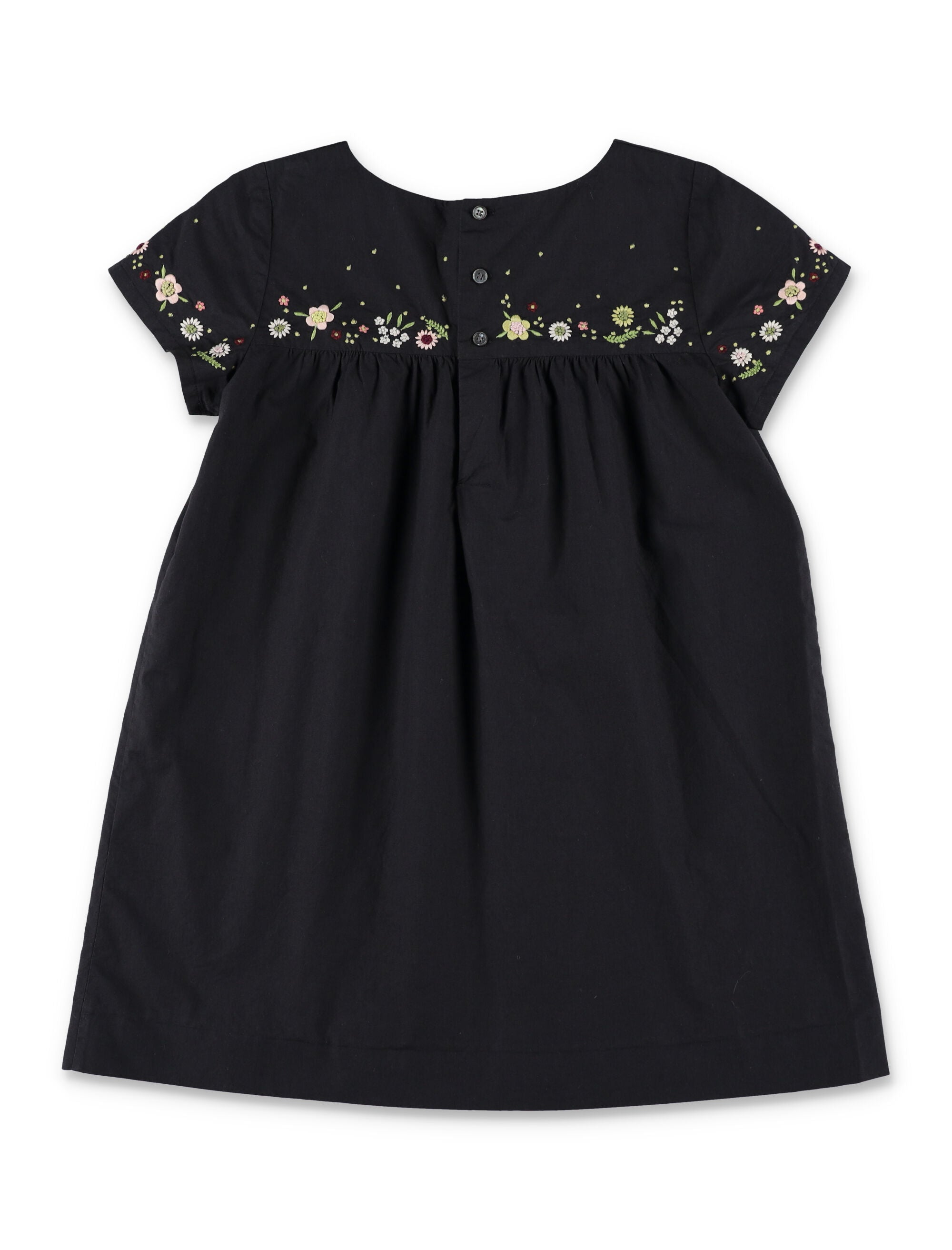 Bonpoint girls Arabesque embroidered cotton dress Black Organic