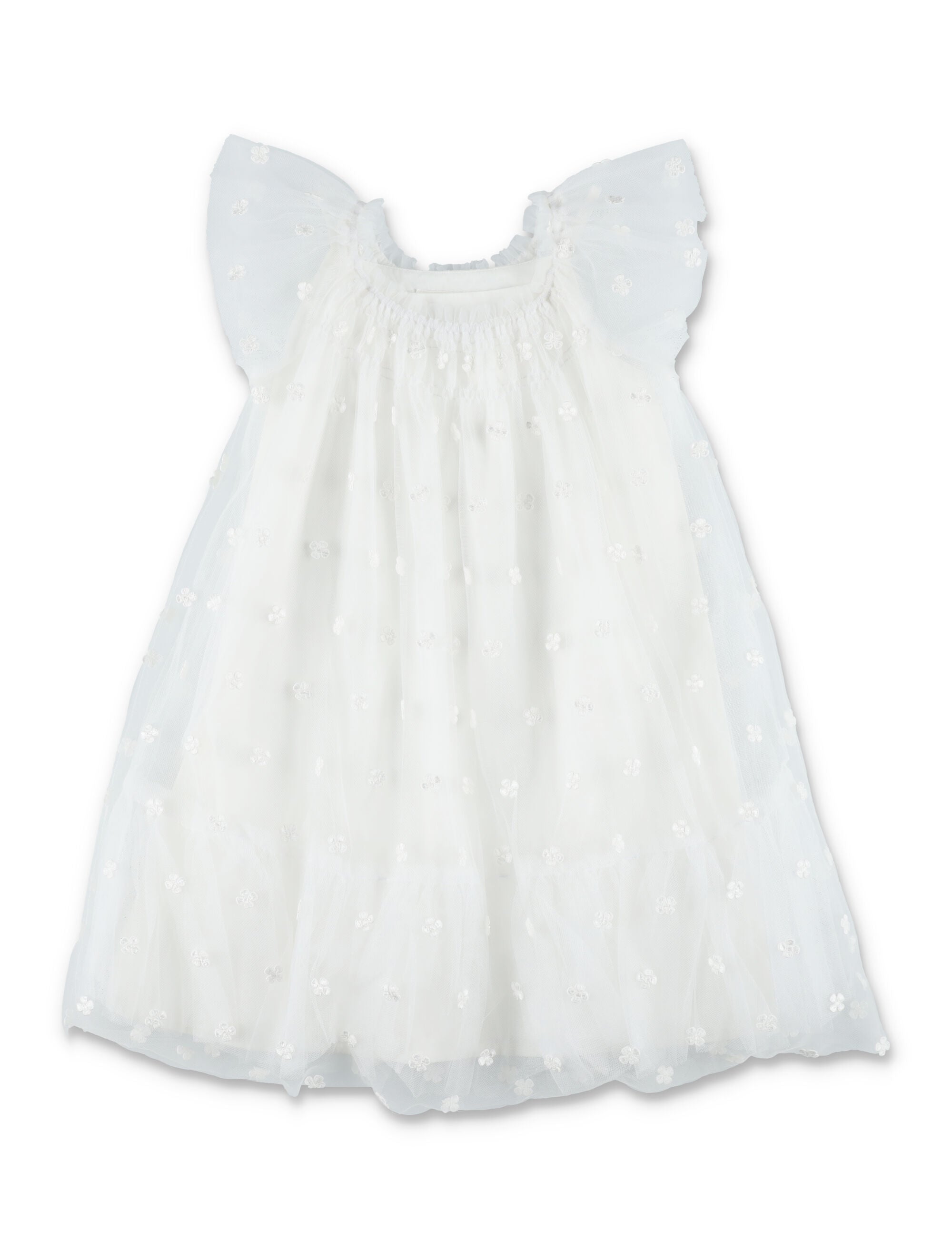 Bonpoint Lisabeth embroidered tulle dress White Viscose