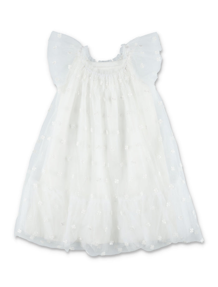 Bonpoint Lisabeth embroidered tulle dress White Viscose