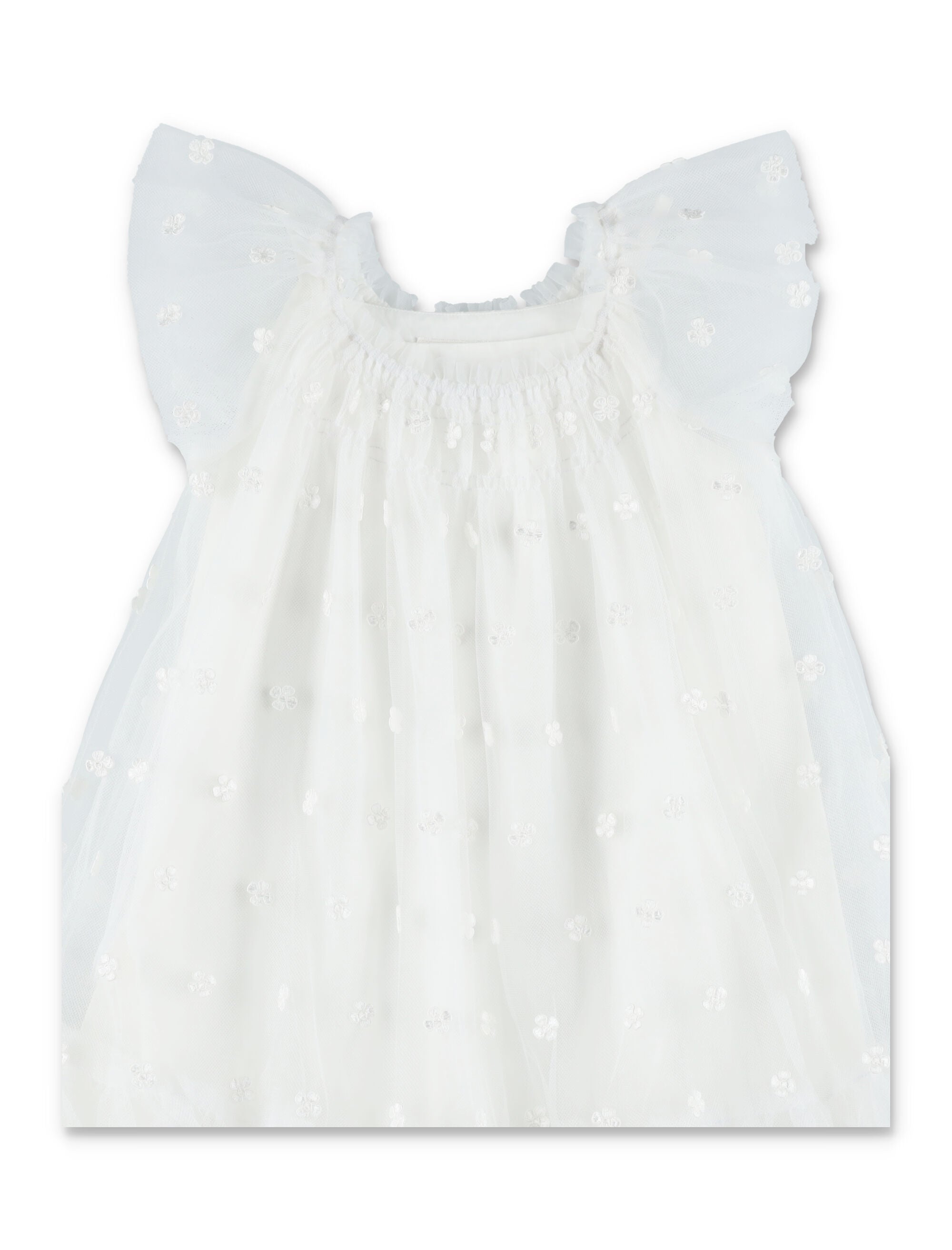 Bonpoint Lisabeth embroidered tulle dress White Viscose