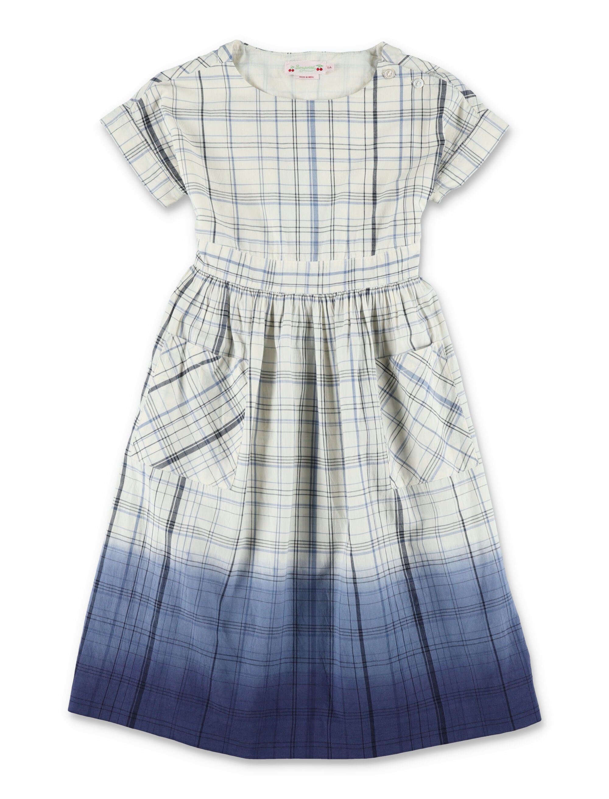 Bonpoint girls Edelweiss checked dress Blue Checks Cotton