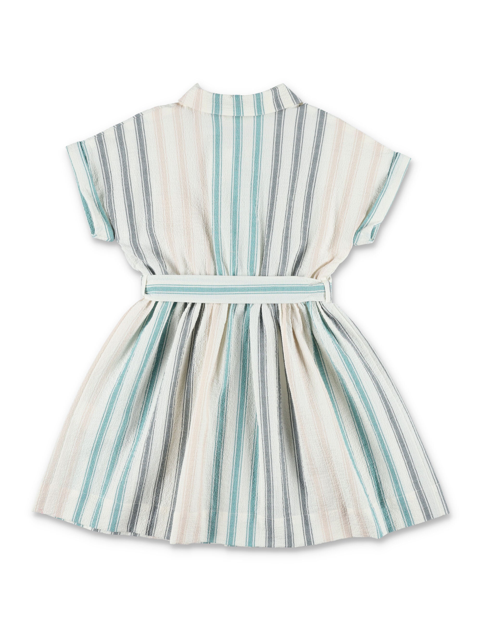Bonpoint Gisele Girls Organic Cotton Striped Dress Multicolor