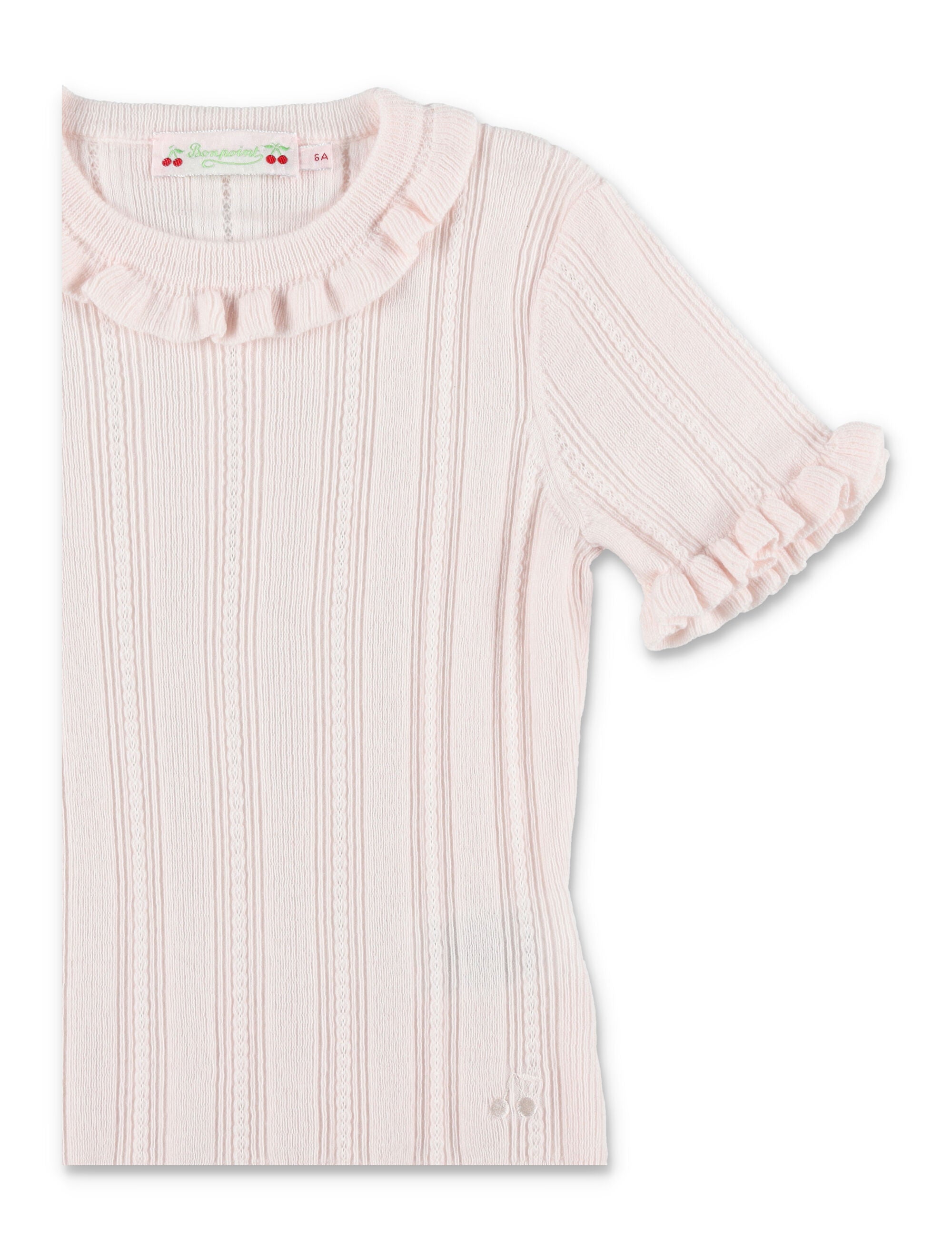 Bonpoint Lucie ruffled wool and silk sweater Pale Pink