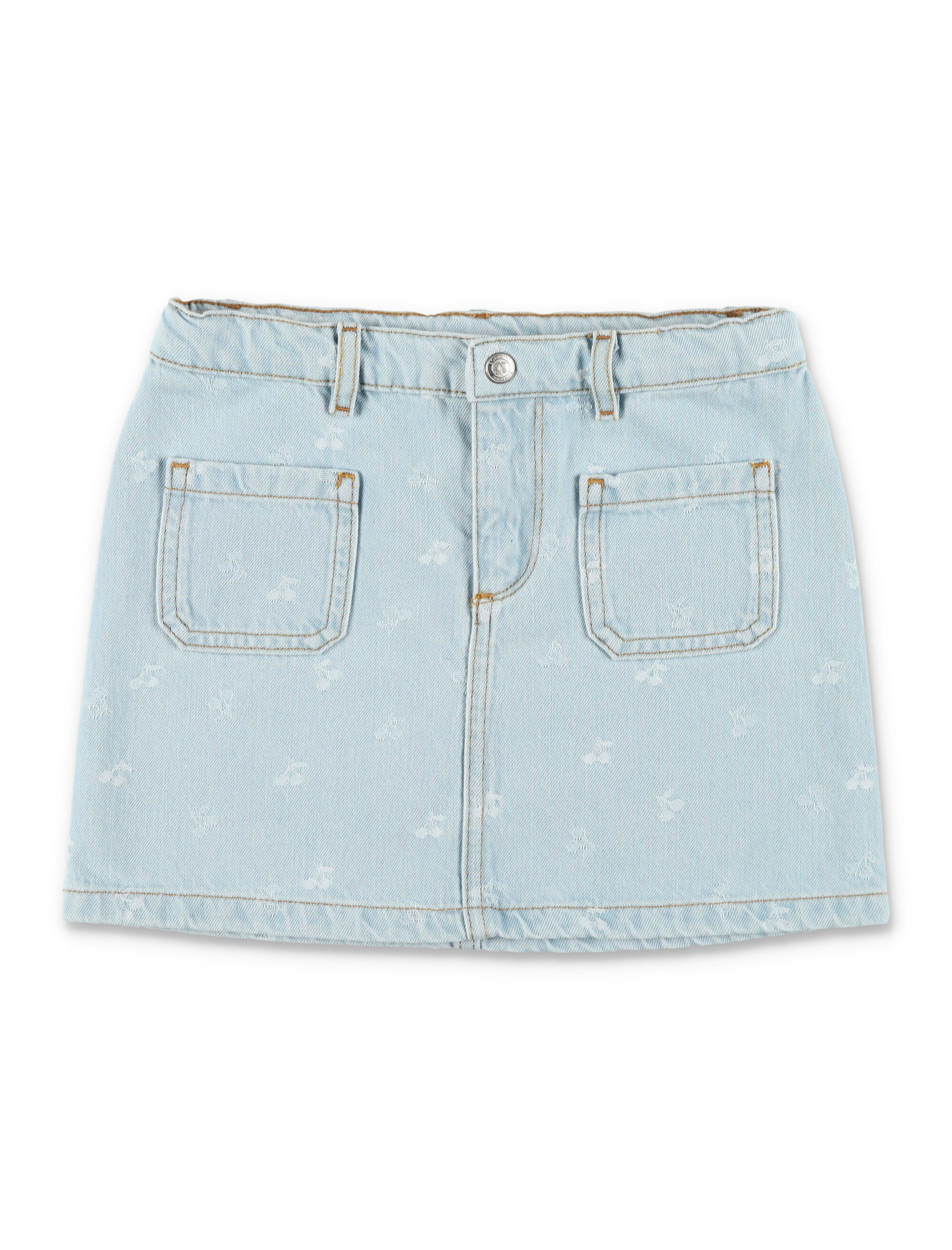 Bonpoint Tison Cherry jacquard skirt Imp Ciel Cotton