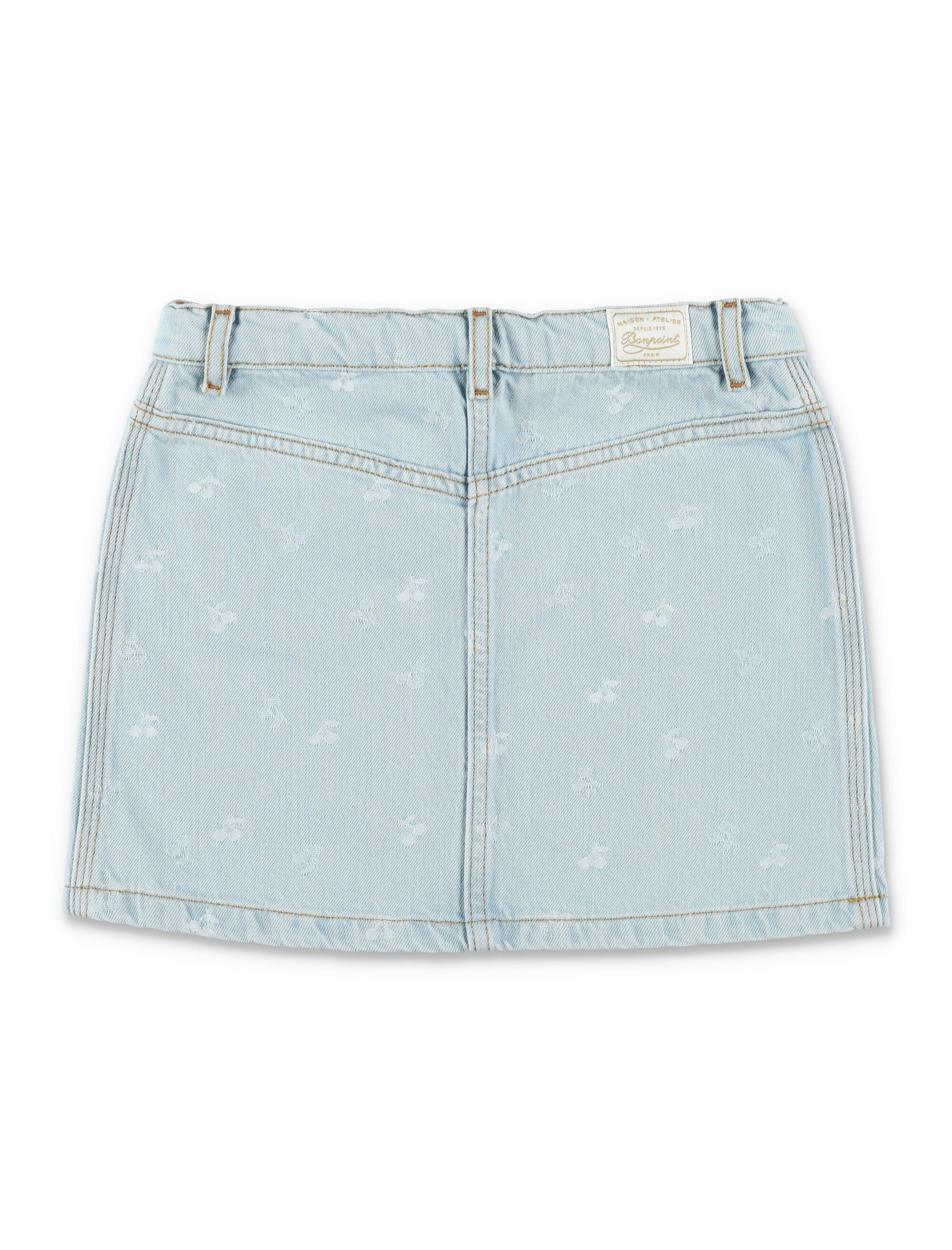 Bonpoint Tison Cherry jacquard skirt Imp Ciel Cotton