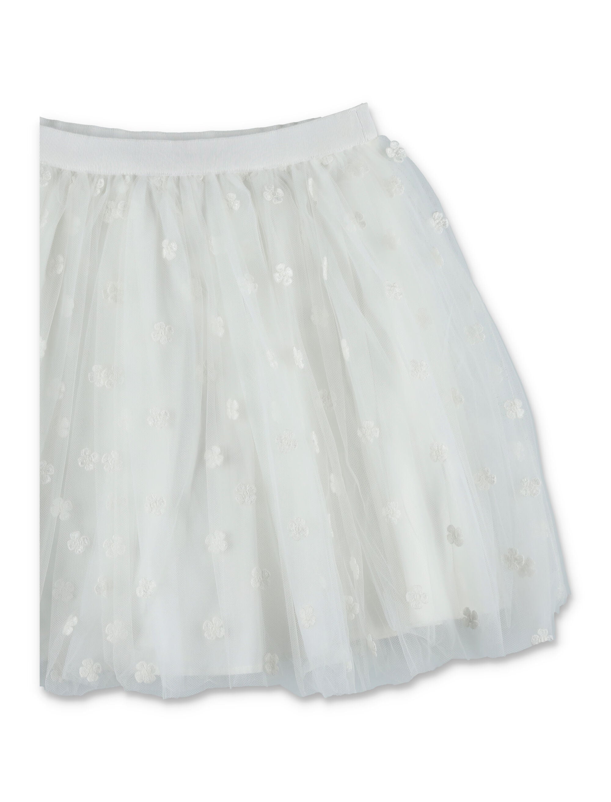 Bonpoint Pois embroidered tulle skirt Naturel White Viscose