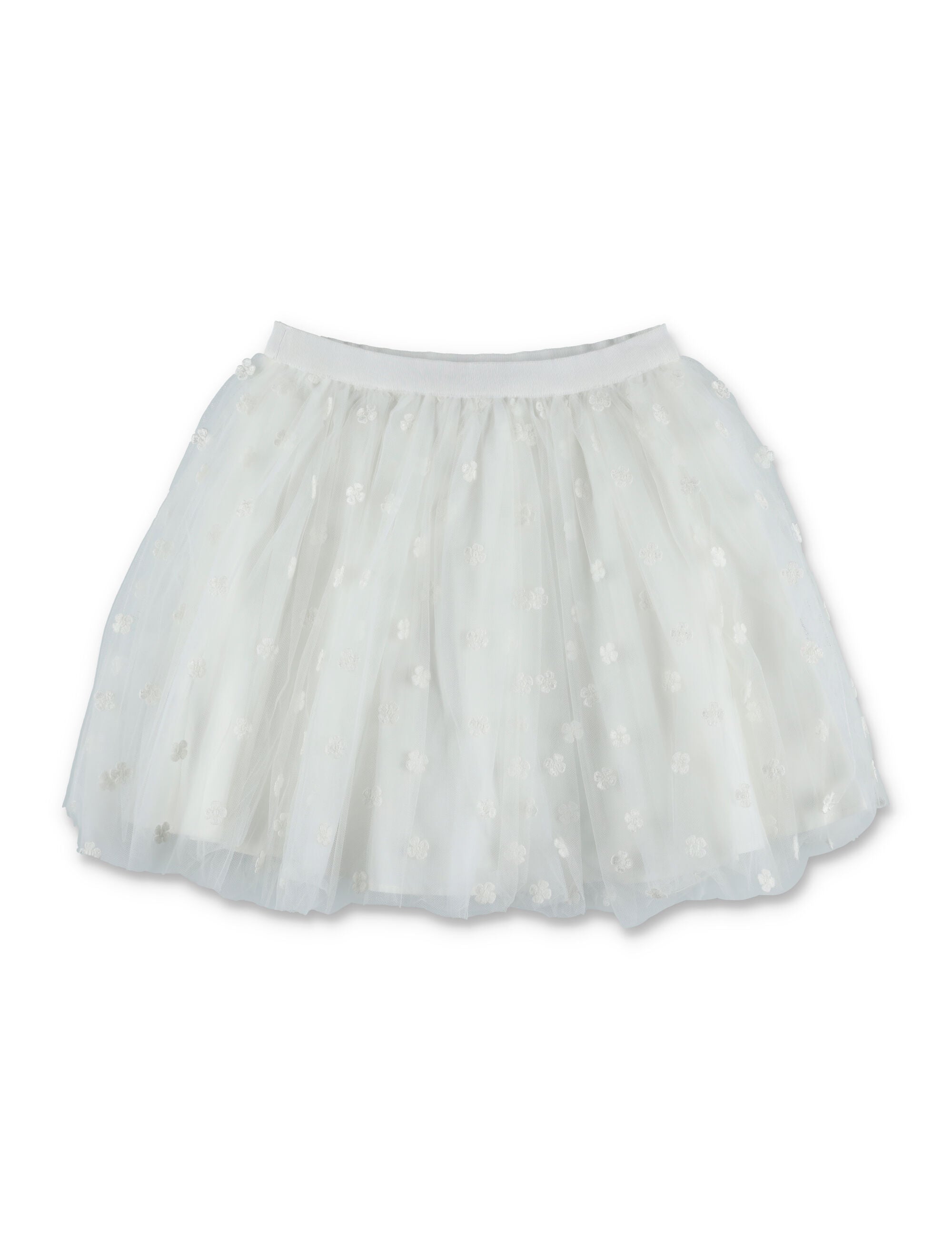Bonpoint Pois embroidered tulle skirt Naturel White Viscose