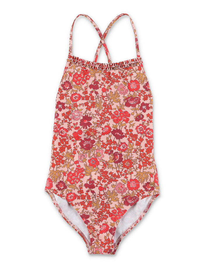Bonpoint Laika one-piece swimsuit for girls Fleurs Rose Recycled Polyamide Swimwear