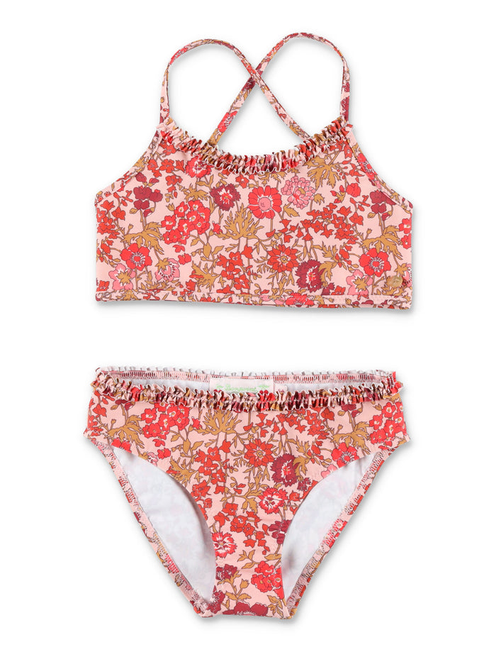Bonpoint Lais two-piece swimsuit for girls Fleurs Rose Recycled Polyamide Swimwear