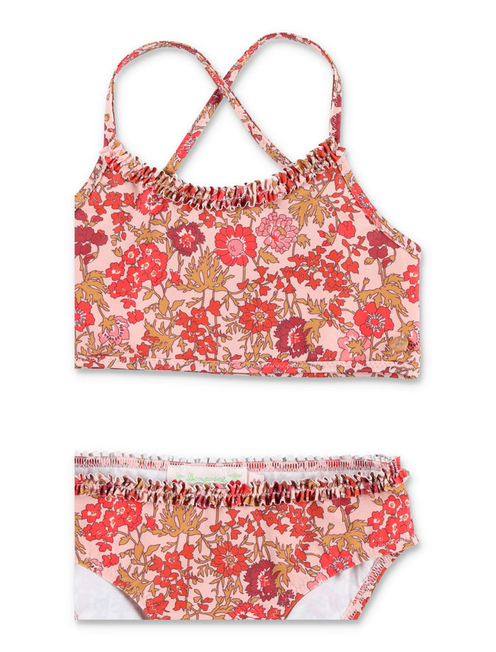 Bonpoint Lais two-piece swimsuit for girls Fleurs Rose Recycled Polyamide Swimwear