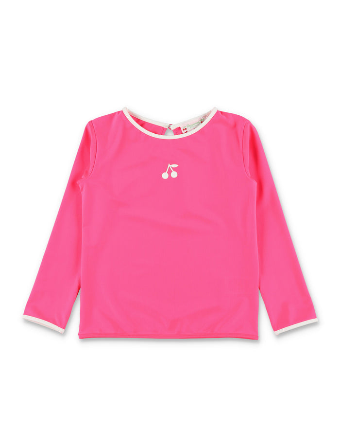 Bonpoint Laney Long-Sleeve Tee For Girls Rose Fluo Recycled Polyamide Swimwear