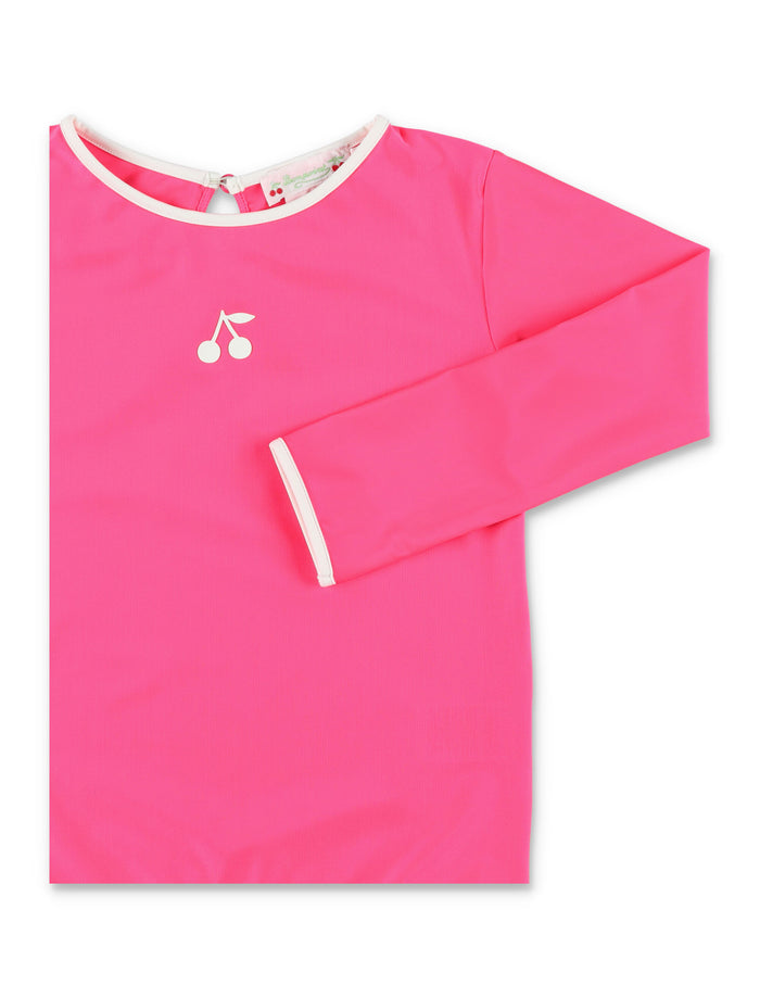 Bonpoint Laney long-sleeve tee for girls Rose Fluo Recycled Polyamide Swimwear