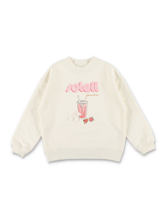 Bonpoint Lika Girls Organic Cotton Sweatshirt Ecru