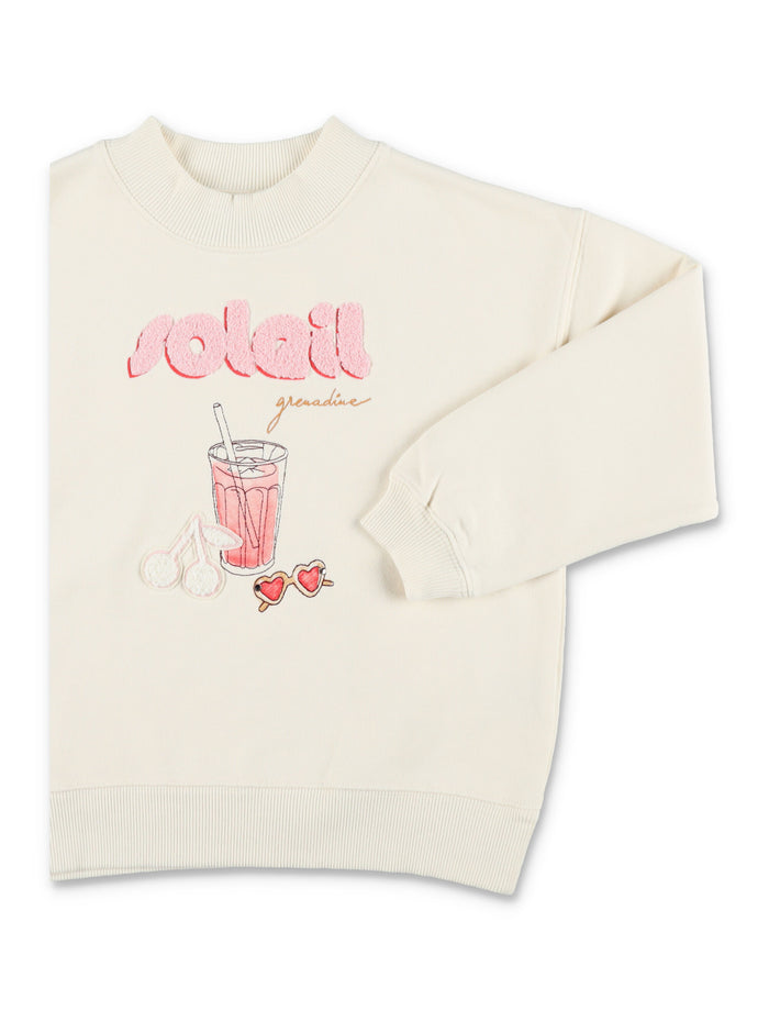 Bonpoint Lika Girls Organic Cotton Sweatshirt Ecru