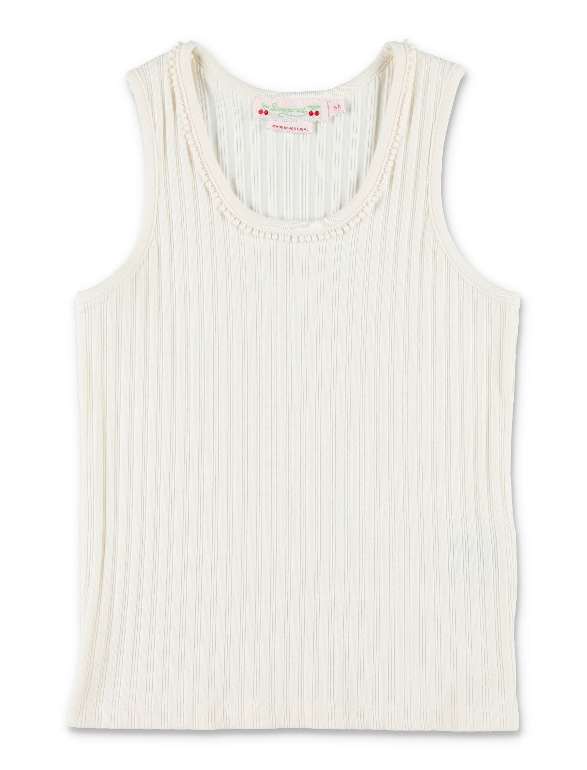 Bonpoint Edina scalloped collar tank top Milk White Cotton