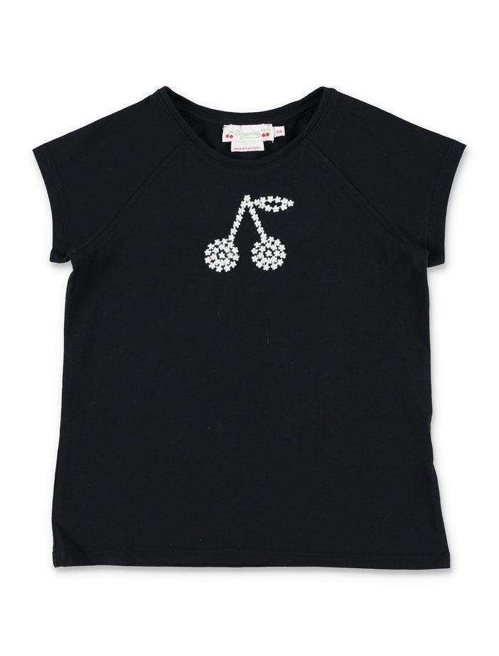 Bonpoint Asmae Organic Cotton T-Shirt Faux Noir