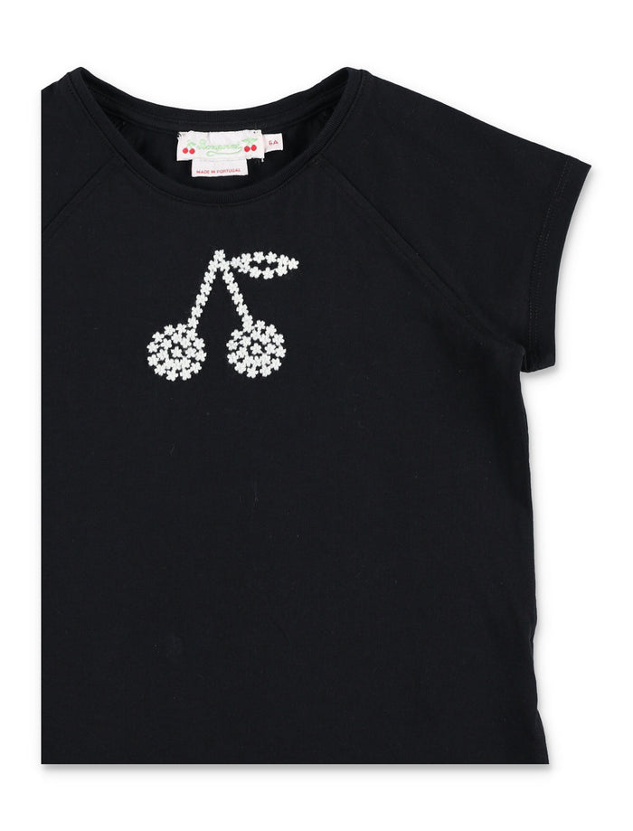 Bonpoint Asmae Organic Cotton T-Shirt Faux Noir