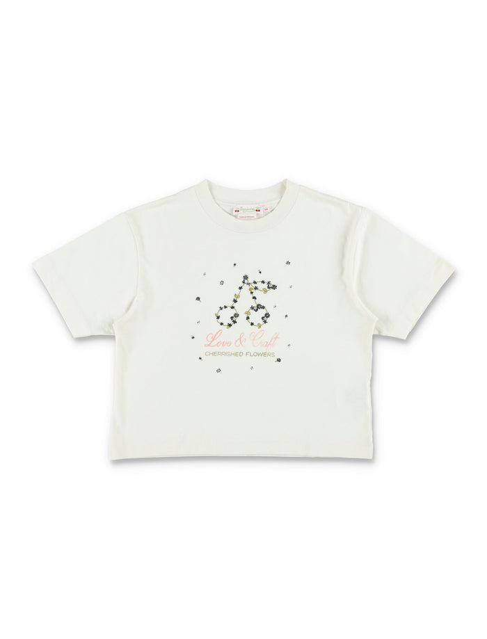 Bonpoint Lele organic cotton T-shirt Upb Blanc Lait