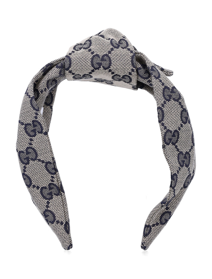 Gucci kids GG canvas headband Beige/midnight Blue Polyester