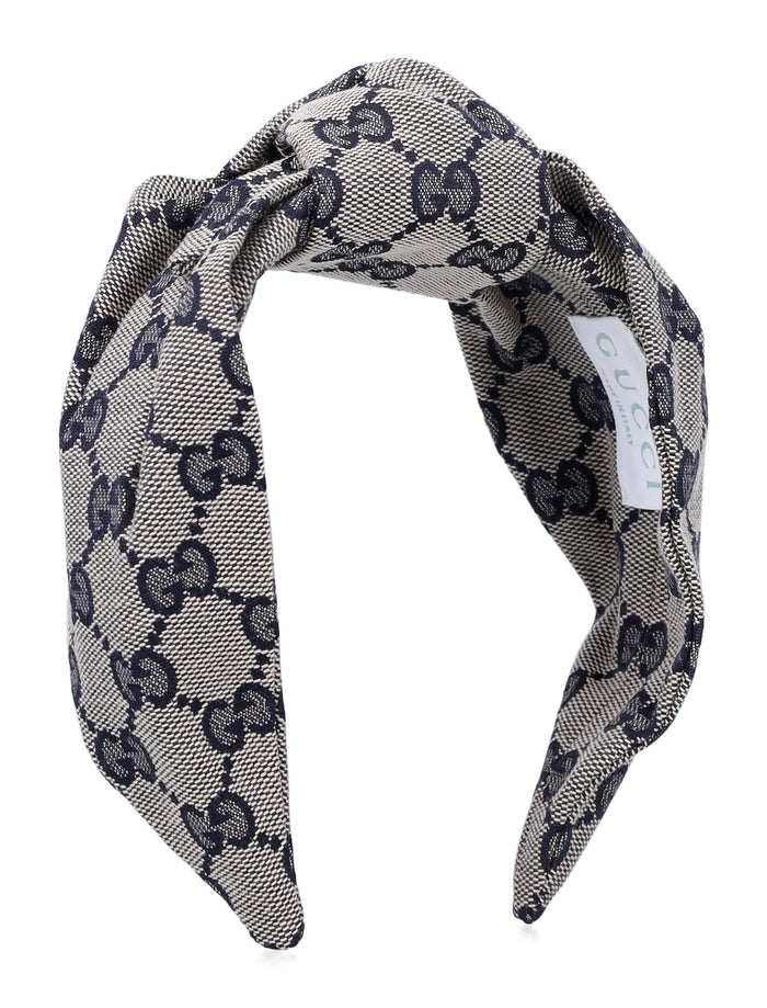 Gucci kids GG canvas headband Beige/midnight Blue Polyester