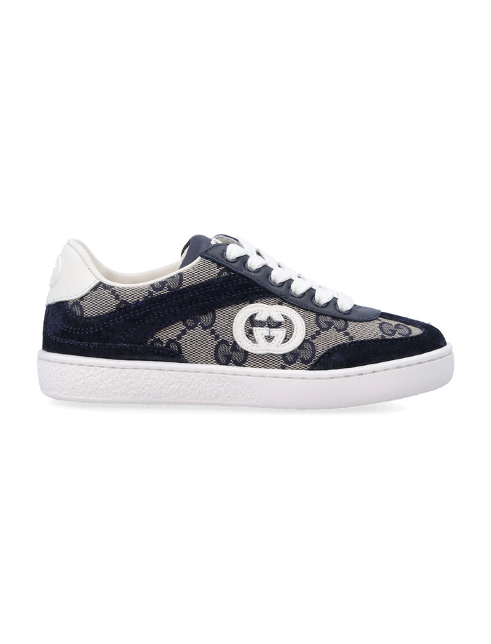 Gucci Kids GG Sneakers Blu Calf Skin