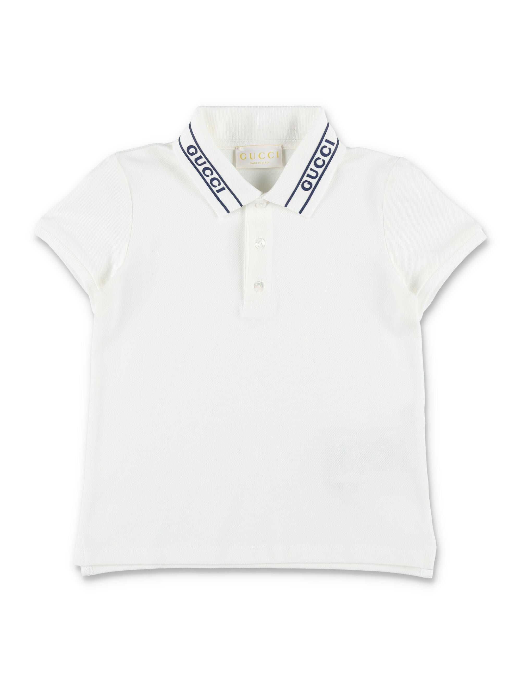 Gucci logo-trim piquet polo for newborn New White Cotton Tshirt