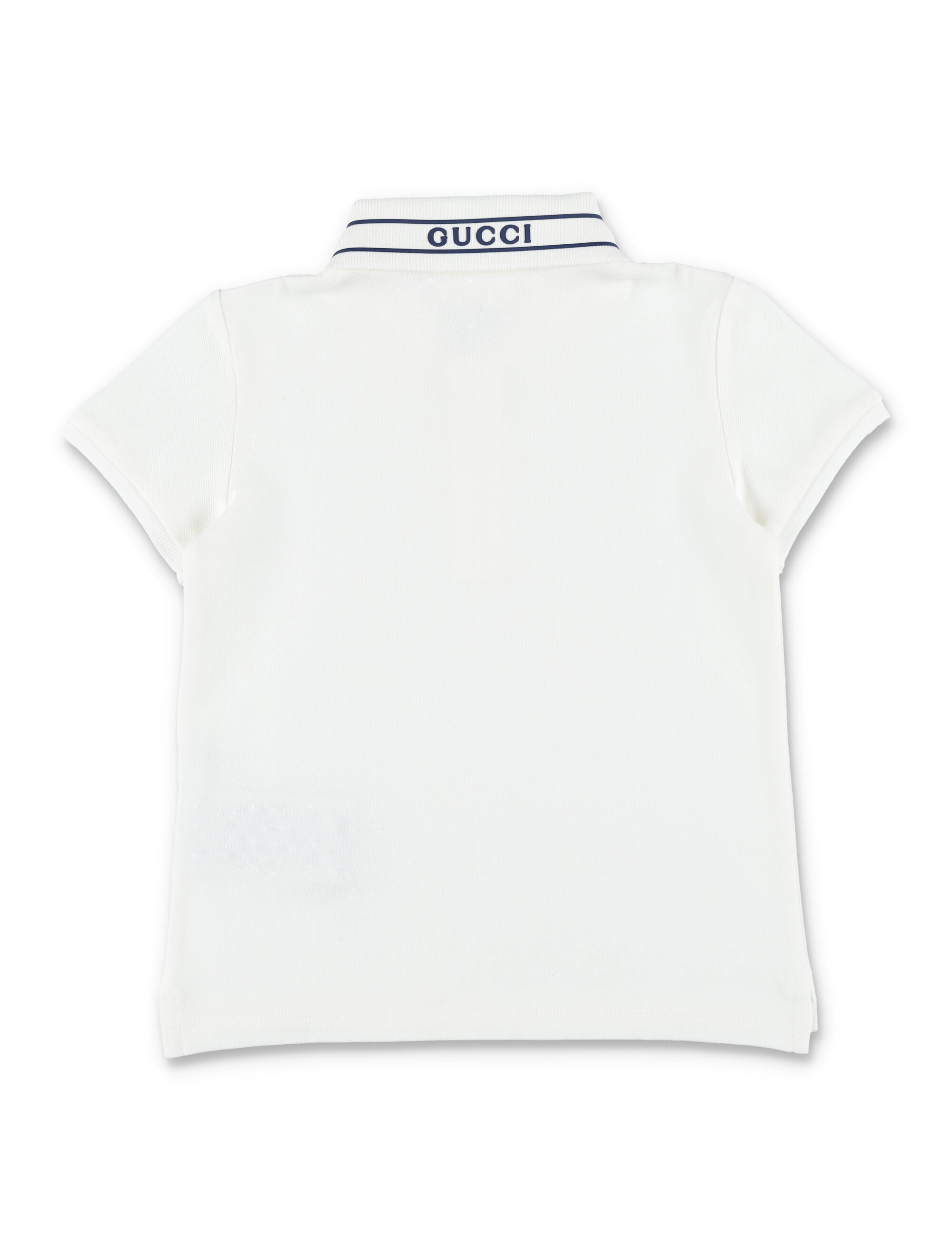 Gucci logo-trim piquet polo for newborn New White Cotton Tshirt