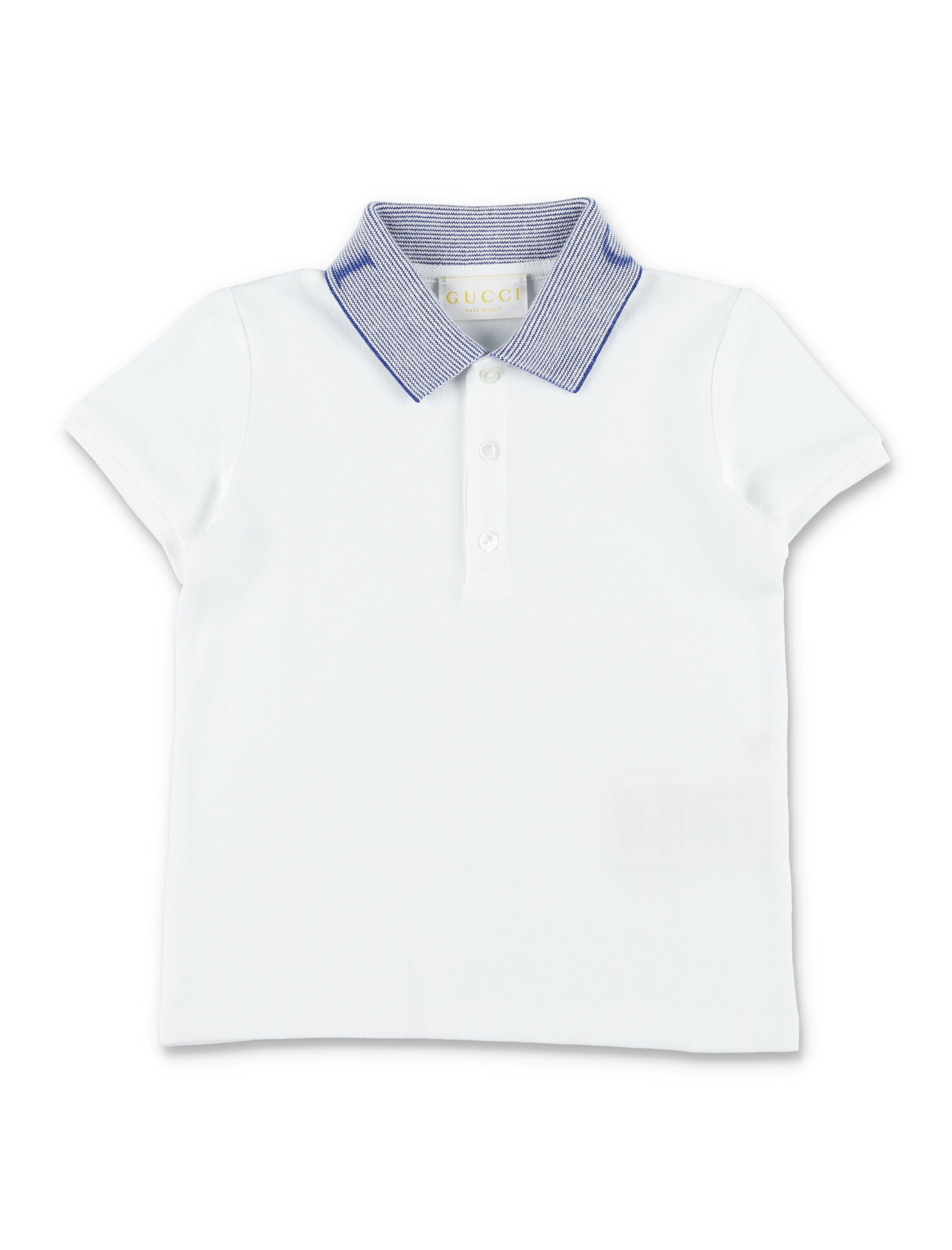 Gucci baby cotton polo shirt Optical White/blue T-shirt