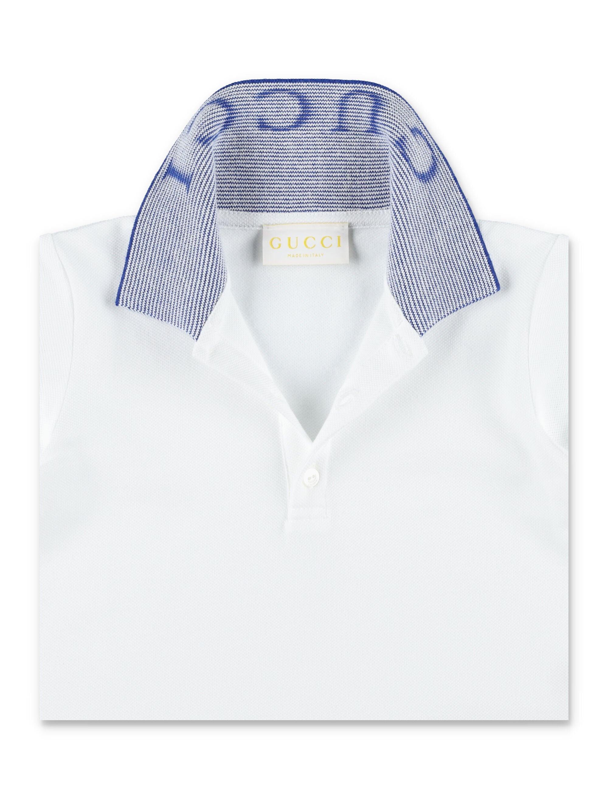 Gucci baby cotton polo shirt Optical White/blue T-shirt