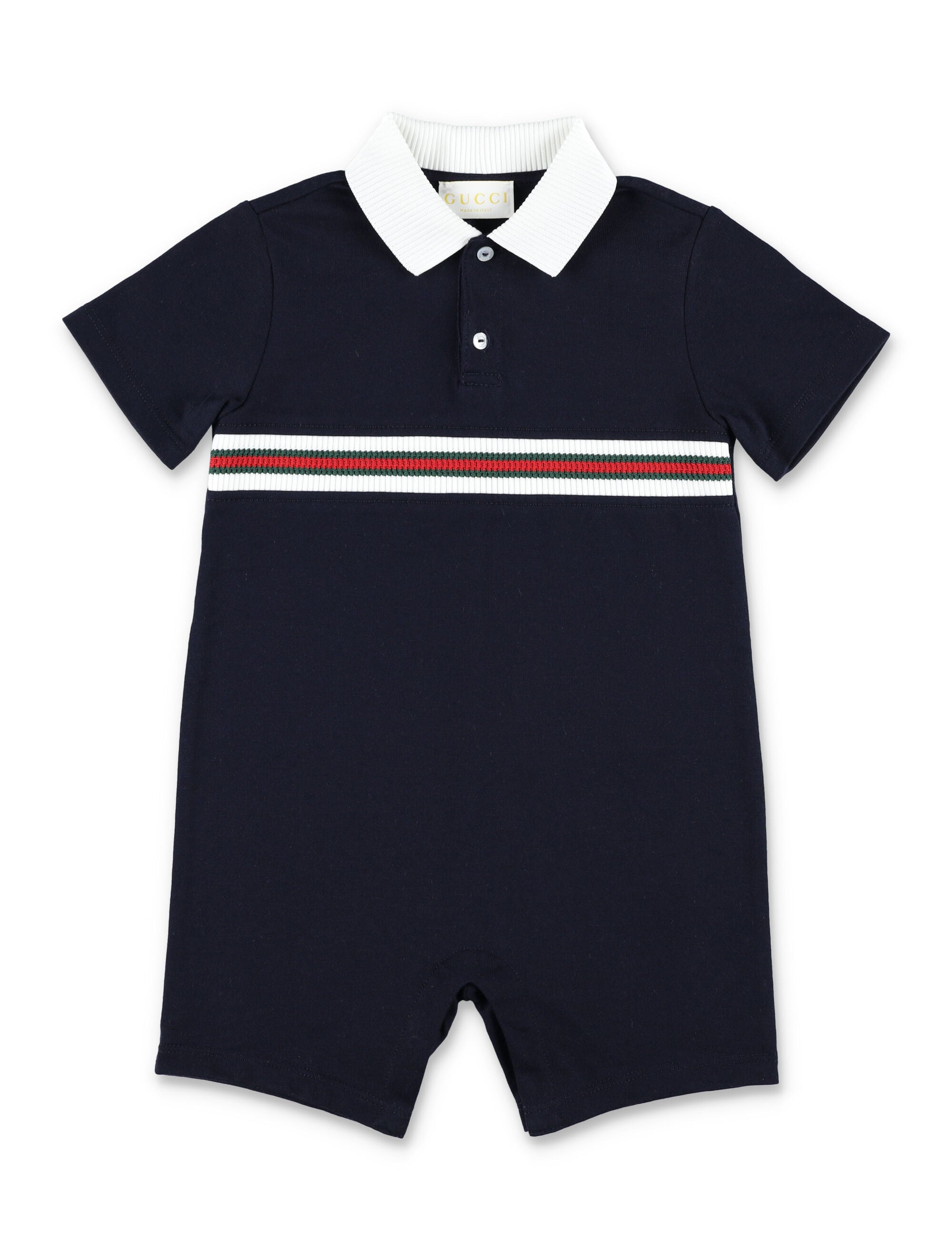 Gucci baby cotton Web romper Dark Night Sky Details Jumpsuit