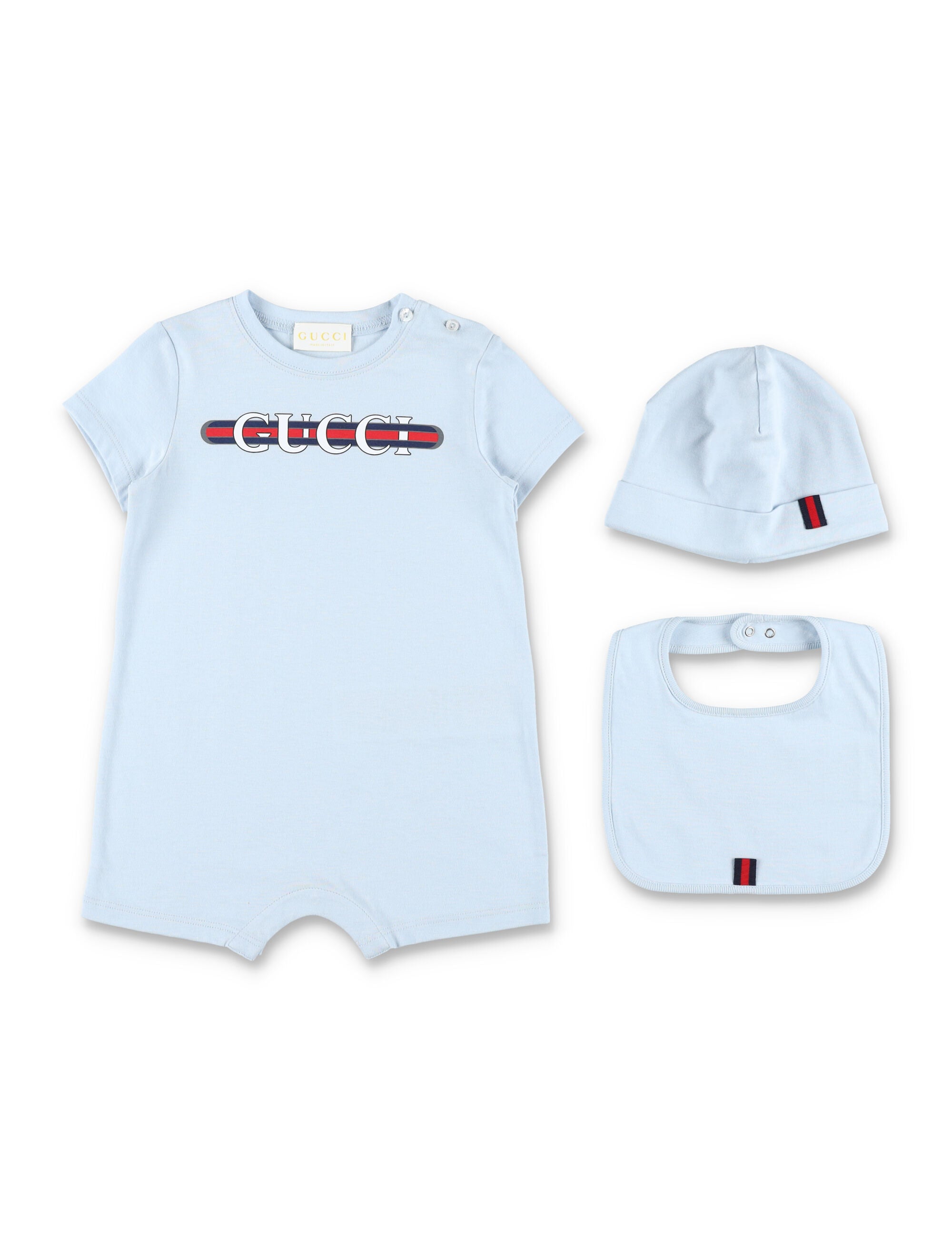 Gucci baby cotton logo gift set Pale Blue