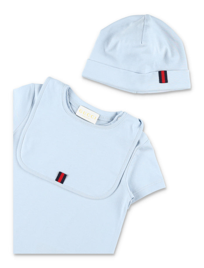 Gucci baby cotton logo gift set Pale Blue