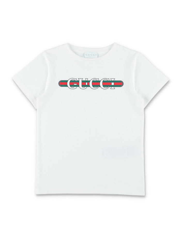 Gucci kids printed logo cotton t-shirt New White