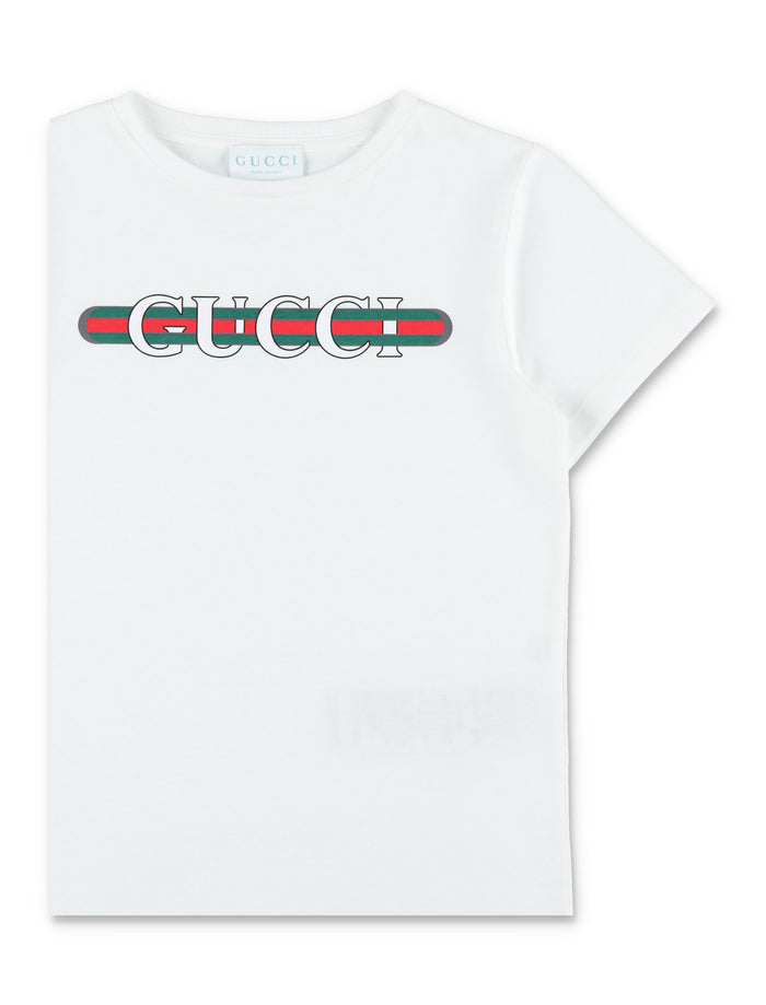 Gucci kids printed logo cotton t-shirt New White