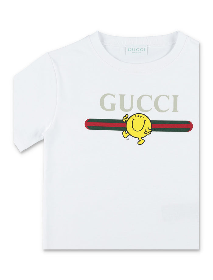 Gucci Kids white cotton logo T-shirt Optical