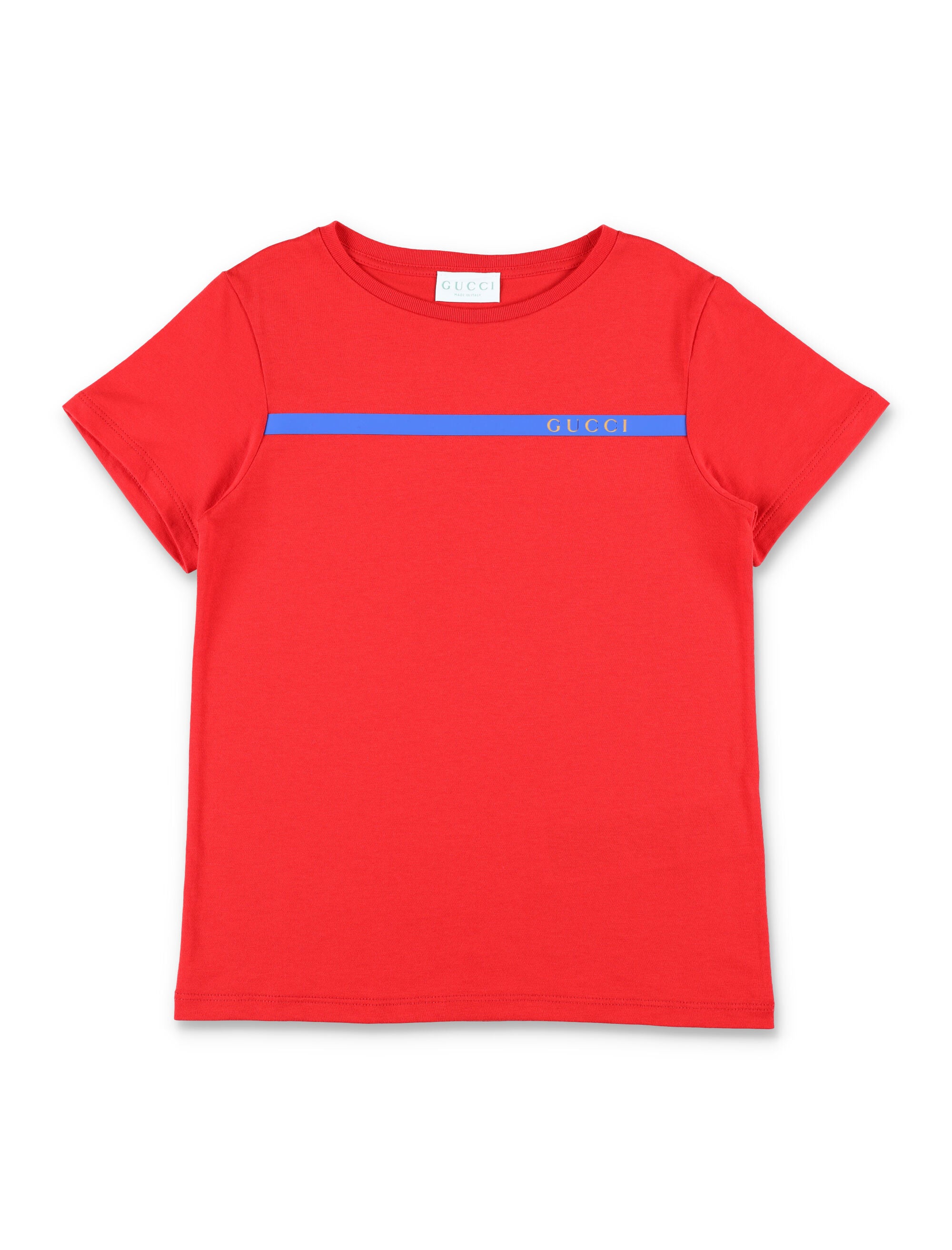 Gucci logo cotton t-shirt for kids Lobster Red Tshirt