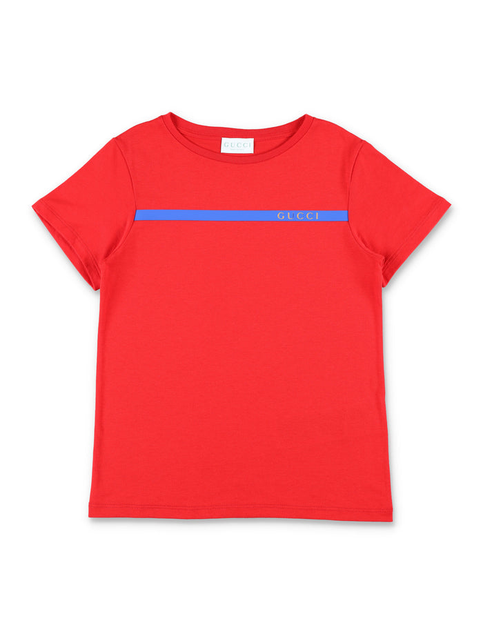 Gucci logo cotton t-shirt for kids Lobster Red Tshirt