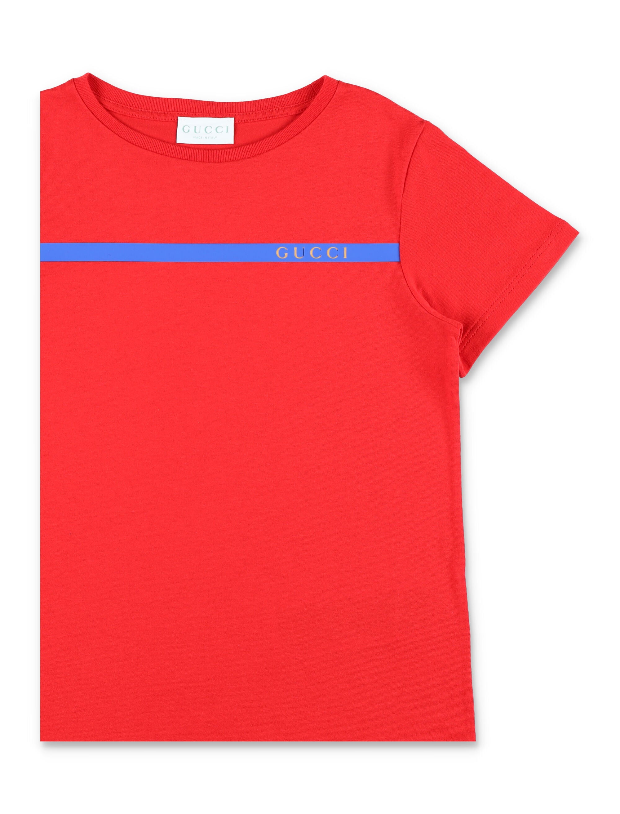 Gucci Logo Cotton T-Shirt For Kids Lobster Red Tshirt